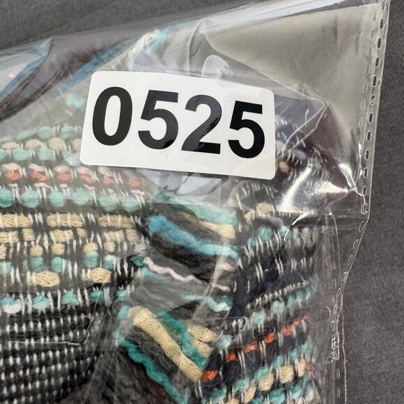 Halogen Blazer Womens 8 Blue Colorful Striped Tweed Fringe Twee Business Career - Picture 11 of 12